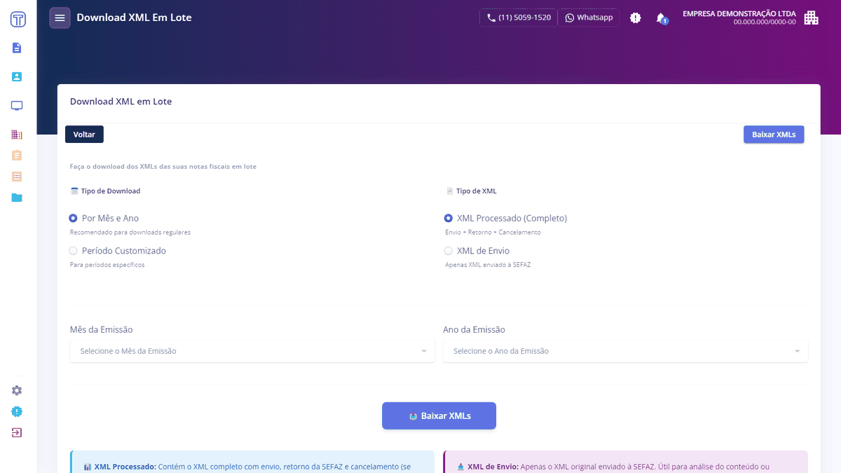 Animação: alternando entre Por Mês e Ano e Período Customizado